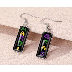 Mardi Gras Earrings, Dangle